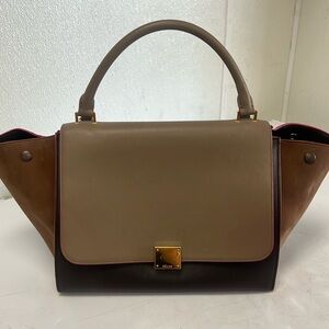 Celine sued and leather top handle bag